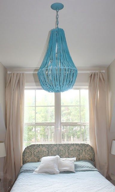 Turquoise Beaded Chandeliers: High & DIY | Diy chandelier, Diy .