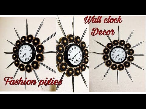 Diy wall clock decoration//unique wall hanging craft//room decor .