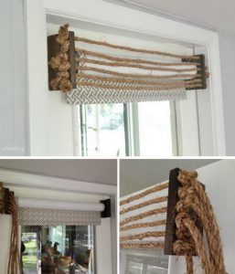 Rustic Rope DIY Valance. | Cheap window treatments, Diy drapes .