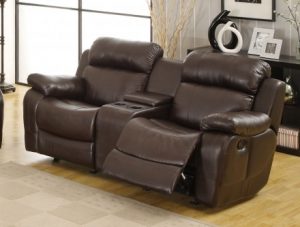 Marille Dark Brown Double Glider Reclining Loveseat - 1StopBedroom