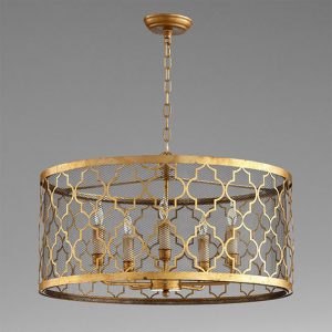 Caged Arabesque Drum Chandelier - Shades of Lig