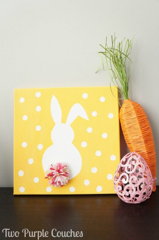 Easter Bunny Canvas Art | Easter diy, Diy easter decorations .
