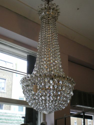 Edwardian crystal chandelier, possibly waterford. | YoungAndS