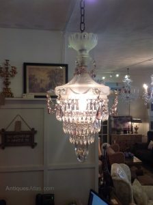 Antiques Atlas - Edwardian Chandelier In Frosted Gla