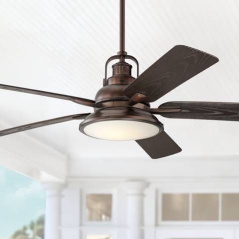 60" Wind and Sea Bronze Finish LED Outdoor Ceiling Fan - #24J52 .