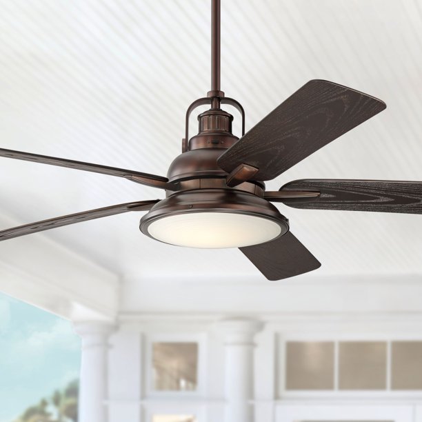 60" Casa Vieja Industrial Outdoor Ceiling Fan with Light LED .