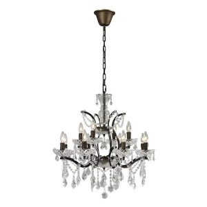 Shop 12-light Rustic Iron Egyptian Crystal Chandelier - Overstock .