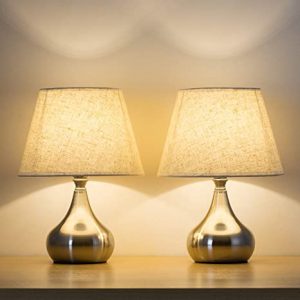 HAITRAL Small Bedside Table Lamps Set of 2 - Unique Elegant .