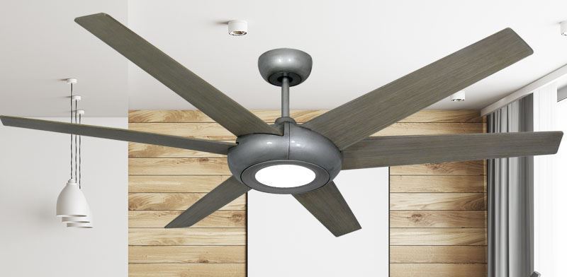 Elegant 60 in. Indoor/Outdoor Brushed Nickel Ceiling Fan | Dan's .