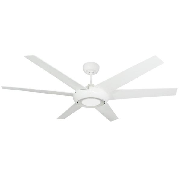 TroposAir Elegant 60 in. LED Indoor/Outdoor Pure White Ceiling Fan .