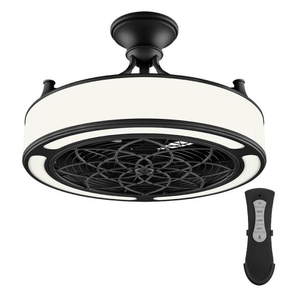 Stile Anderson 22 in. LED Indoor/Outdoor Black Ceiling Fan with .
