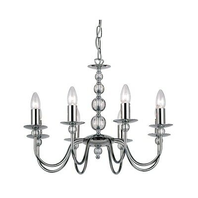 ENDON LIGHTING 2013-8CH 8 LIGHT CHANDELIER IN CHROME AND GLASS | eB