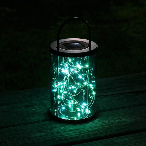 Neptune Green Solar Sparkle Outdoor Lantern Hanging or | Et