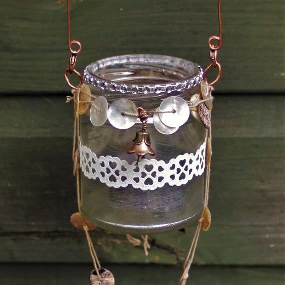 Hanging candle lantern with detachable handle. Outdoor lantern | Et