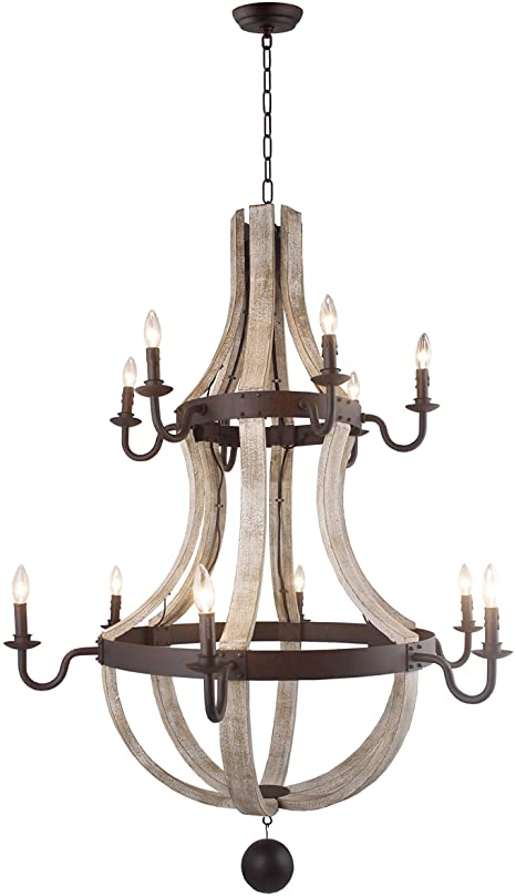 Vintage Rustic 2 Tiers Extra Large Chandelier Pendant Light French .