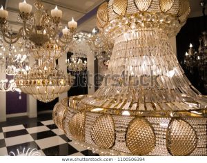 Extra Large Crystal Chandelier Luxury Stock Photo (Edit Now .