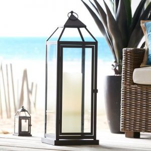 Landen Extra-Large Blackened Bronze Metal Lantern | Large floor .