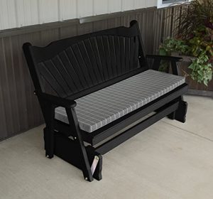 Amazon.com: Porch Glider Bench 5' Black Fanback Gliding Patio .