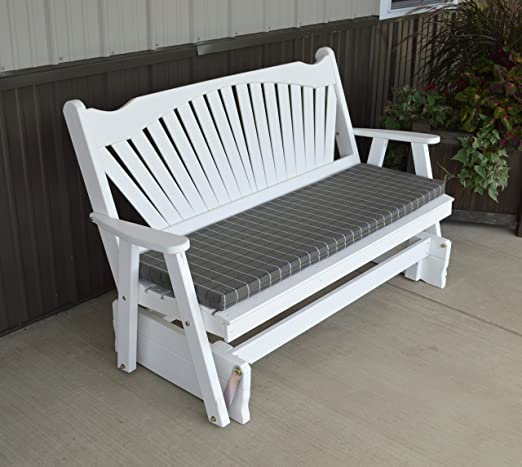 Amazon.com: White 5' Porch Glider Bench Wooden - Fanback Designer .