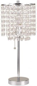 Hongville HV TLAMP 8315C Round Shaped Chrome Base Faux Crystal .