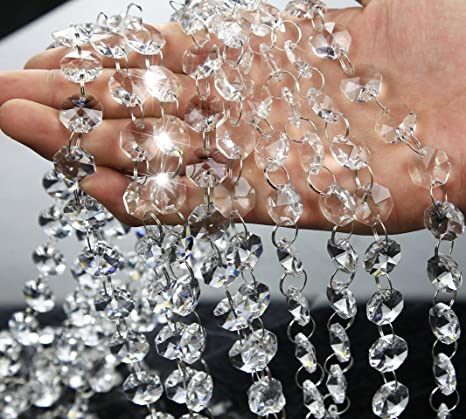Amazon.com: 16.5 Feet Clear Crystal Beads Clear Chandelier Bead .