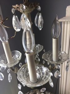 SOLD Vintage Faux Crystal Chandelier | Et