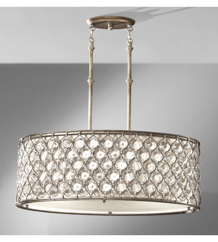 Feiss F2569/3BUS Lucia 3 Light 16 inch Burnished Silver Chandelier .