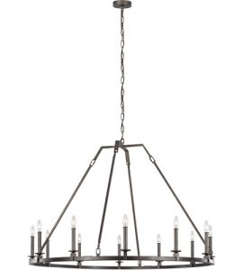 Feiss F3216/12SMS Landen 48 inch Smith Steel Chandelier Ceiling .