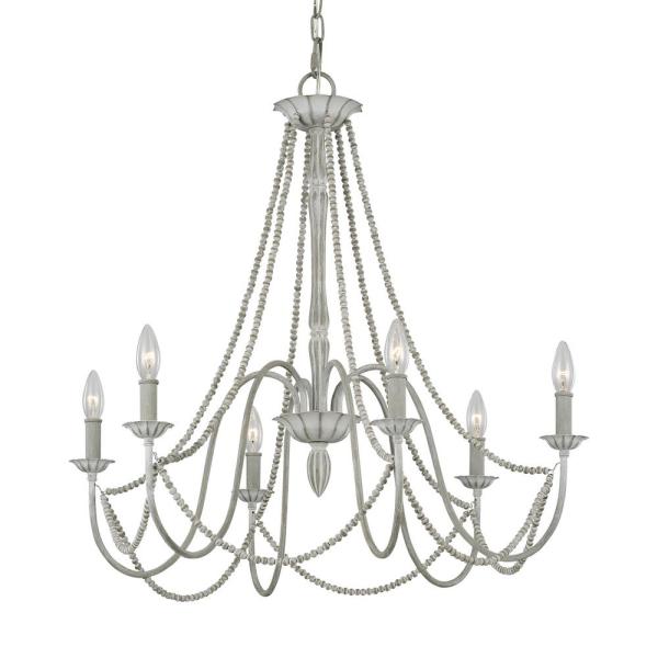 Feiss Maryville 6-Light Washed Grey Chandelier F3240/6WGR - The .