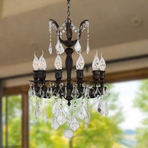 Worldwide Lighting Versailles 10-Light Flemish Brass Clear Crystal .