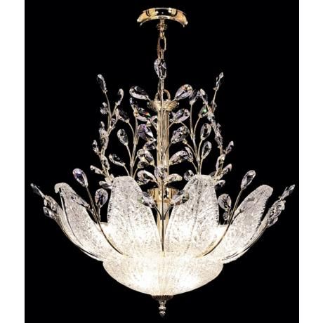 James R. Moder Murano and Crystal Pendant Chandelier - $1,118.91 .