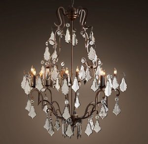 Florian Mercury Glass Chandelier 40" | Mercury glass chandelier .