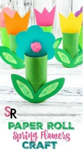 Paper Roll Spring Flowers Craft | Spring flower crafts, Paper roll .