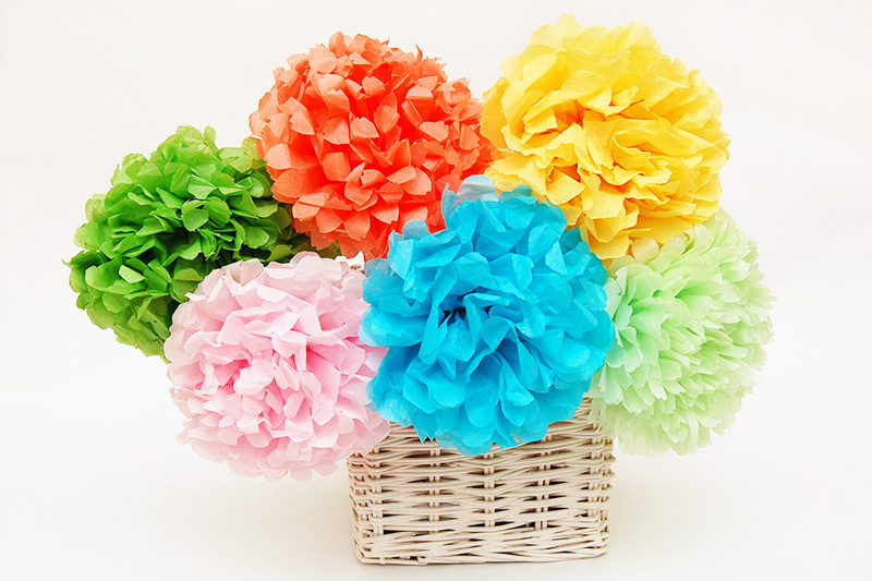 Tissue Paper Pom-pom Flowers | Kids' Crafts | Fun Craft Ideas .
