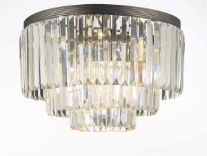 Palladium Empress Crystal (tm) Glass Fringe 3-tier Flush .