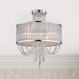 Modern Crystal Raindrop Chandelier Lighting Semi Flush Mount LED .