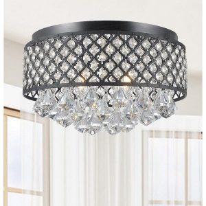 Shop Silver Orchid Taylor 4-light Antique Black Flush Mount .