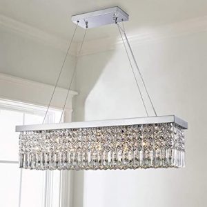 Saint Mossi Modern K9 Crystal Rectangle Raindrop Chandelier .