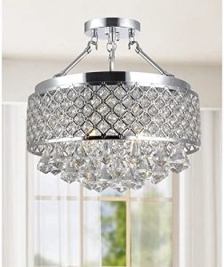 Candice Chrome and Crystal Semi Flush Mount Chandelier - - Amazon.c