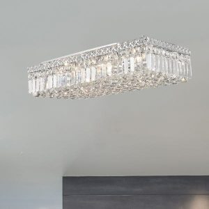 Shop Contemporary 24" Rectangle Shape 6 Light Chrome Canopy and .