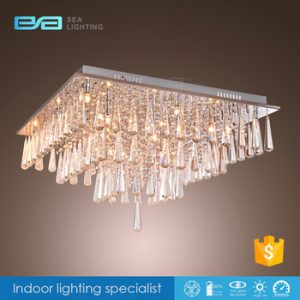 Spectacular Square Crystal Ceiling Light Chandelier Flush Fitting .