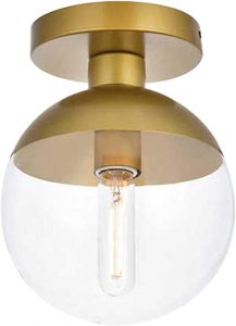 Modern Clear Glass Ceiling Light Fixture with 1-Light, A1A9 .