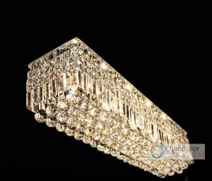 10 E14 Bulb L47" X W10'' X H10" Fit 110 240V Rectangle Crystal .