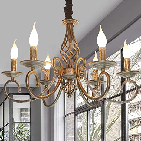 Ganeed Rustic 6-Light Chandeliers, French Country Vintage .