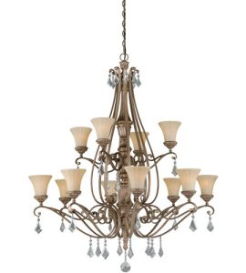 Vaxcel H0138 Avenant 12 Light 46 inch French Bronze Chandelier .