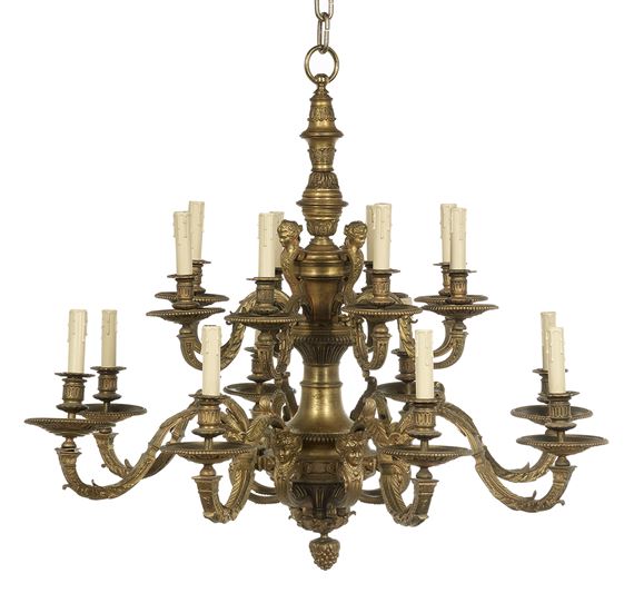 French School, 20thCentury | French Bronze Chandelier in the .