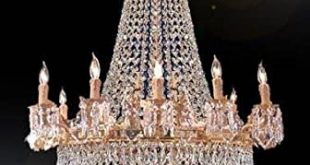 French Empire Gold Crystal Chandelier Chandeliers Lighting 25X32 .