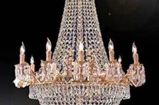 French Empire Gold Crystal Chandelier Chandeliers Lighting 25X32 .