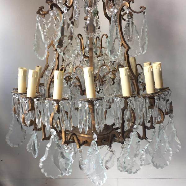 11-Light Scalloped Drop Crystal French Chandelier** - FREE .