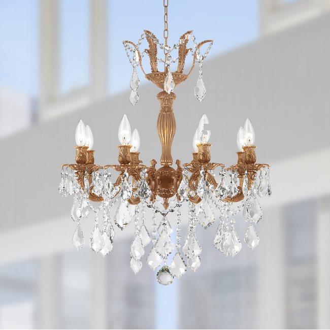 W83329FG23-CL Versailles 8 Light French Gold Finish with Clear .